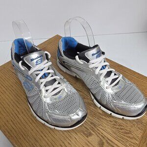 Skechers GOwalk Flex SN 22160 Shoes Women Size 6.5 Silver Athletic Sneakers